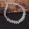 Celestial Beauty Of Elegant Moonstone Tear Drop Shape Briolette Bracelet with Sterling Silver Lock