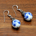 Ceramic Bead Earrings Silver Earrings