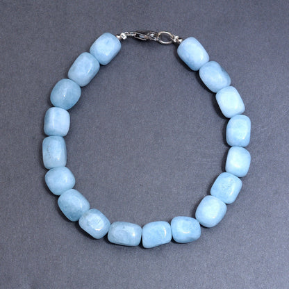 Charming Aquamarine Gemstone Nugget Bracelet - Exquisite Design with Secure Lobster Lock GemsRush