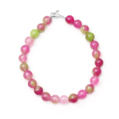 Charming Candy Quartz Round Beads Bracelet with Sterling Silver Lobster Lock GemsRush