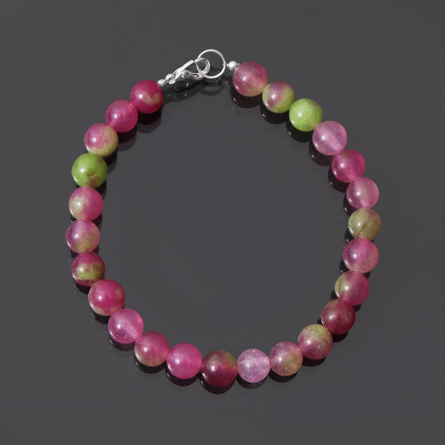 Charming Candy Quartz Round Beads Bracelet with Sterling Silver Lobster Lock GemsRush