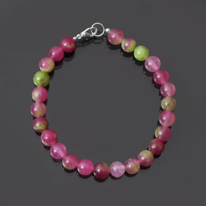 Charming Candy Quartz Round Beads Bracelet with Sterling Silver Lobster Lock GemsRush