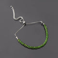 Chrome Diopside Twist Layer Silver Bracelet ( Bolo Chain )