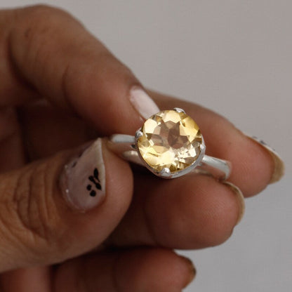 Citrine Silver Ring ( 6 US Ring Size ) GemsRush