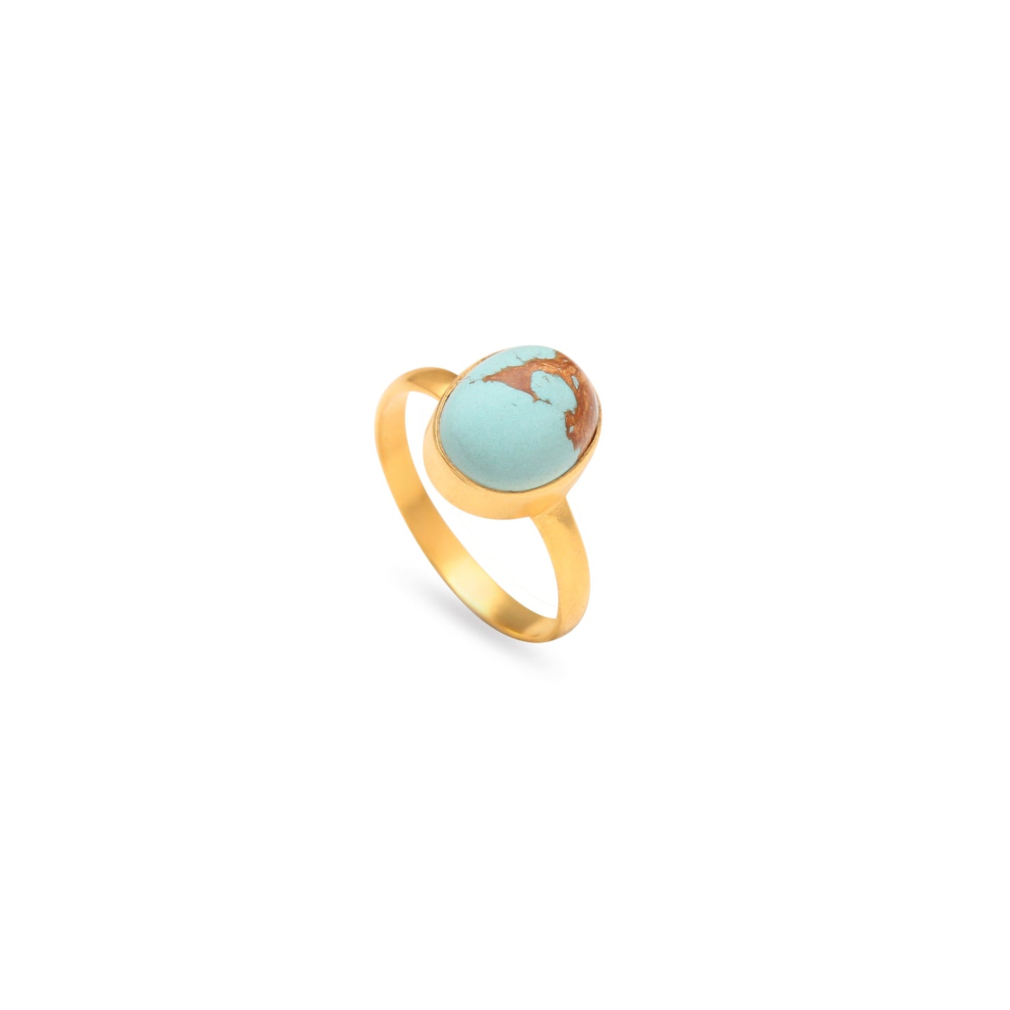 Copper Turquoise 925 Gold Plated Ring GemsRush