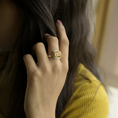 Natural Citrine Gemstone Ring