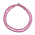 Dainty Ruby Necklace, Beaded Handmade Necklace, Birthday Gift For Wife