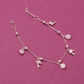 Dolphin & Charm Anklets And Silver Bracelet , Beautiful Bracelet 925 Sterling Silver .