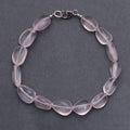 Elegant 8-Inch Rose Quartz Gemstone Bracelet with Silver Lock