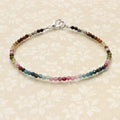 Enchanting Multi Tourmaline Gemstone Silver Lobster Clasp Bracelet