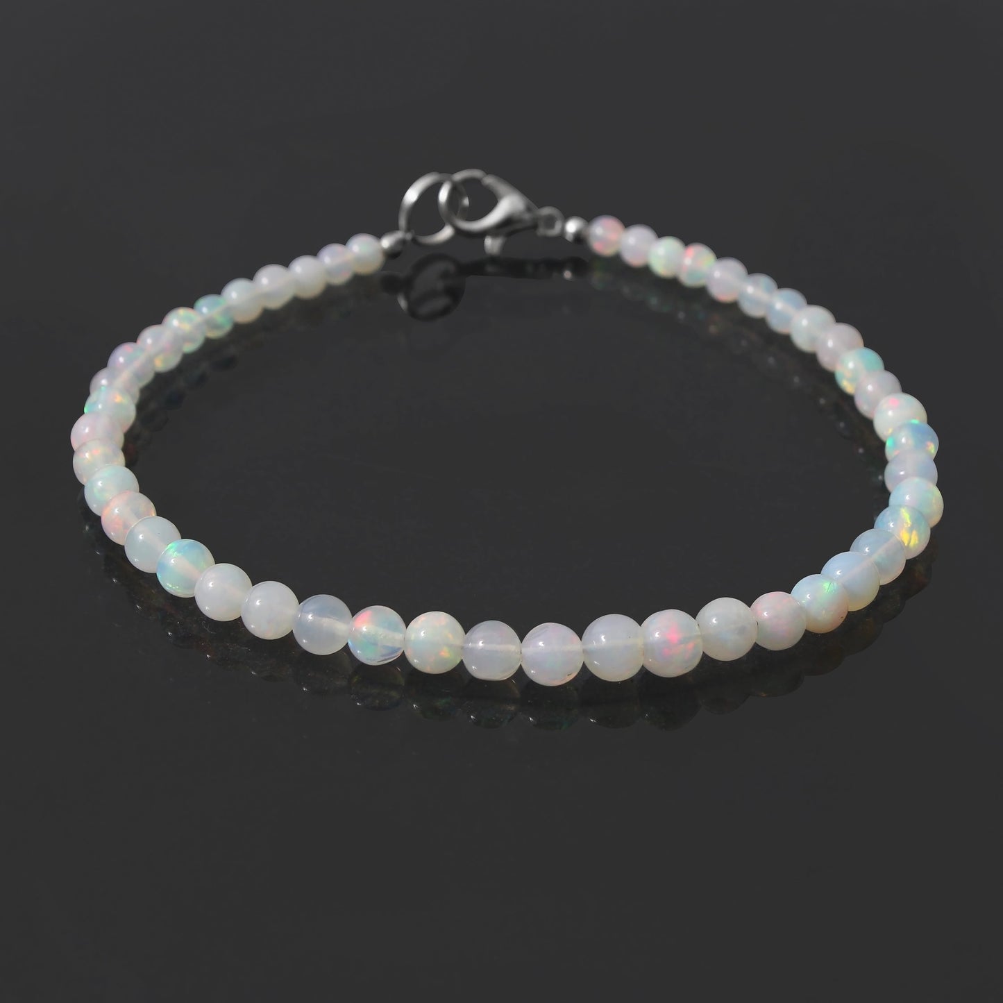 Ethiopian Opal Beaded Bracelet  Natural Opal Smooth Rondelle Bead Bracelet, Gift for GemsRush