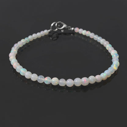 Ethiopian Opal Beaded Bracelet  Natural Opal Smooth Rondelle Bead Bracelet, Gift for GemsRush