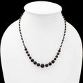 Eye Catchy Black Onyx Smooth Round Beaded Necklace 18 Inch With Sterling Silver Lobster Lock