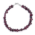 Garnet Beads Silver Bracelet