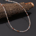 Golden Rutilated Quartz Beaded Necklace ,Golden Rutile Micro Faceted Round Bead Necklace,