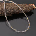 Golden Rutilated Quartz Beaded Necklace, Golden Rutile Micro Faceted Round Bead Necklace, Quartz Jewelry,