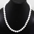 White Howlite Round Beaded Necklace