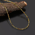 Green Grossularite Garnet Beaded Necklace with Sterling Silver Lobster Claw Clasp
