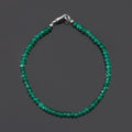 Green Onyx Beaded Natural Stone Bracelet, Faceted Bracelet.