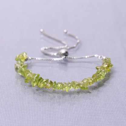 Green Peridot Sterling Silver Bolo Chain Bracelet | Mesmerizing Jewelry For Her GemsRush