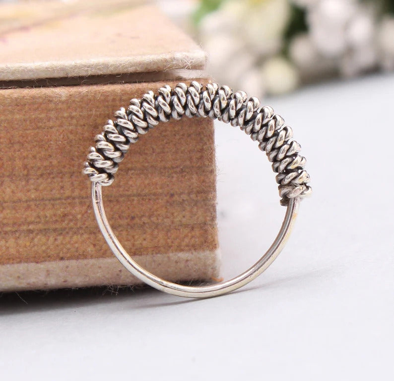 Half Twist Sterling Silver Ring ( 8 US Ring Size ) GemsRush