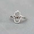 Hamsa and Eyil Eye Silver Ring