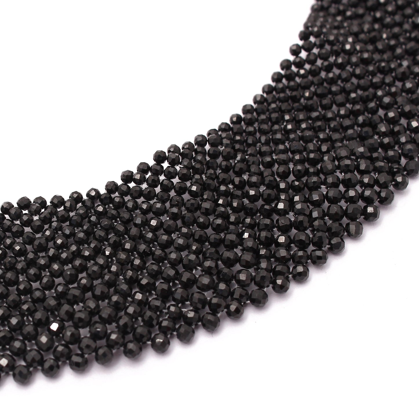 Hand Woven Black Spinel Handmade Silver Necklace GemsRush