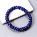 Hand woven Lapis Lazuli Gemstone Bracelet - 1 peacs Stratchable Bracelet