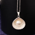 Natural Pearl and 925 Silver Shell Pendant