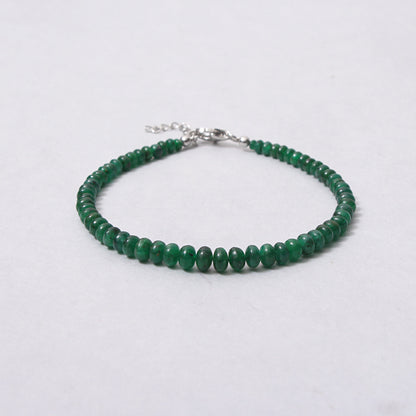 High Quality Grade Natural Emerald Bracelet with 925 Silver Clasp