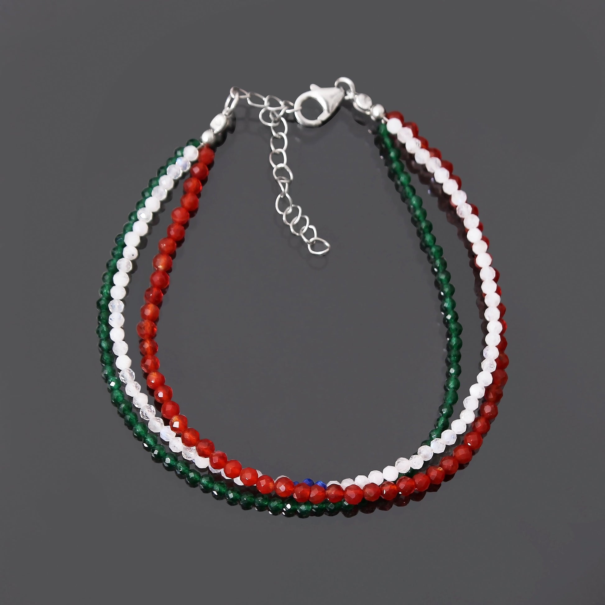 Independence Day Minimalist Bracelet | Multi Gemstone Lobster Lock Bracelet GemsRush