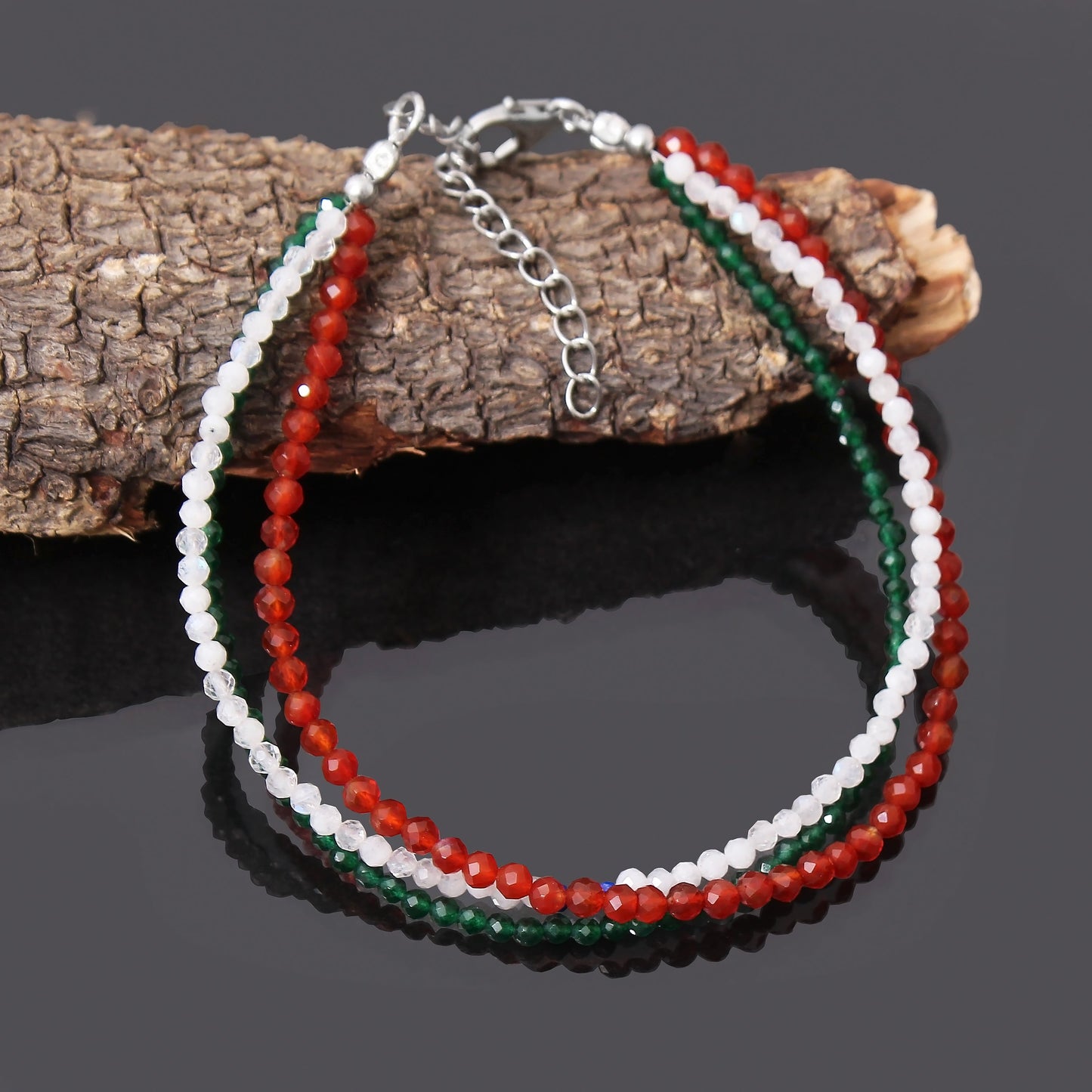 Independence Day Minimalist Bracelet | Multi Gemstone Lobster Lock Bracelet GemsRush