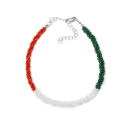 India Flag Colour Hand Woven Twisted Bracelet GemsRush