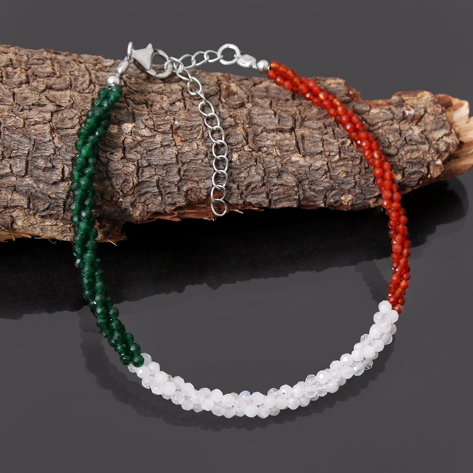 India Flag Colour Hand Woven Twisted Bracelet GemsRush