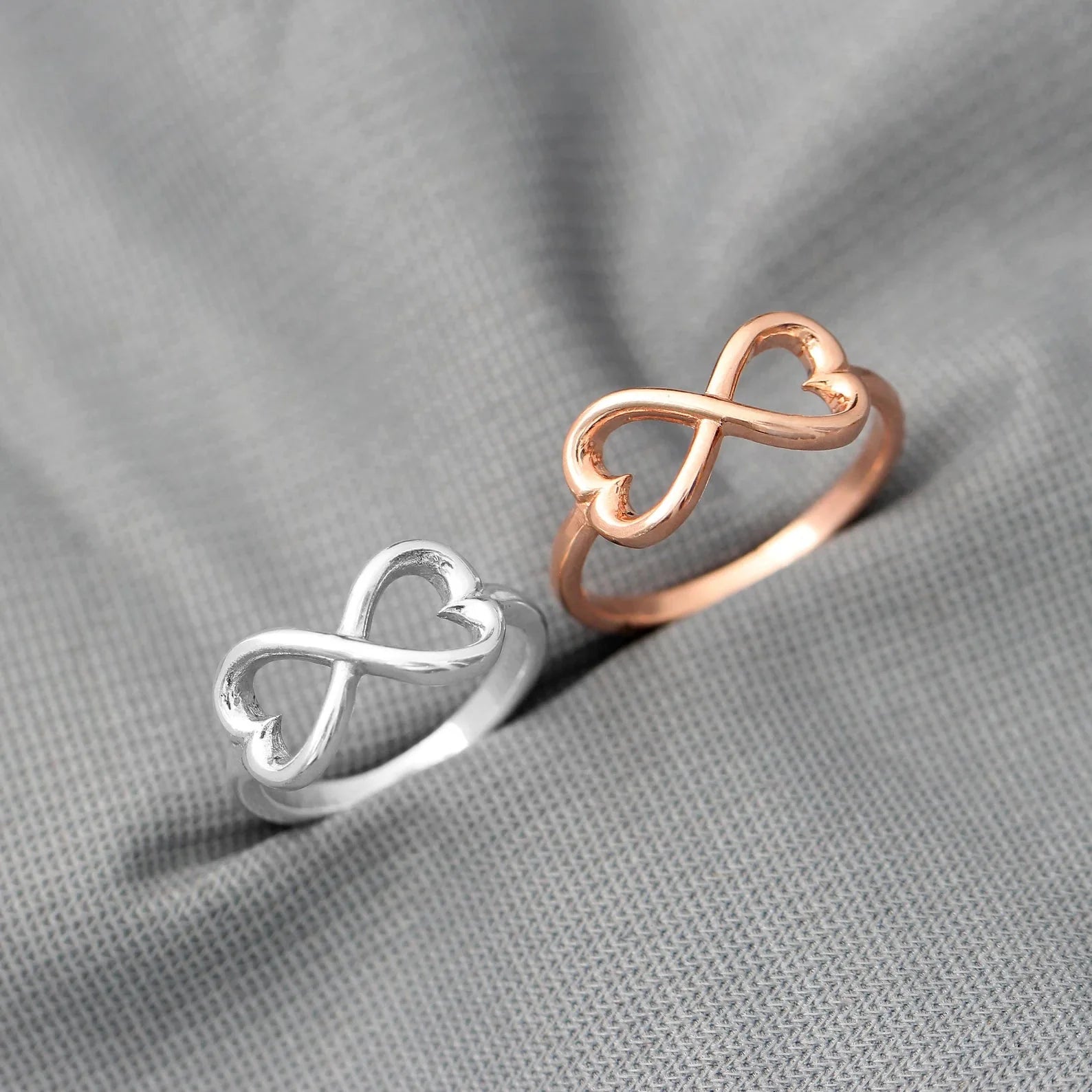 Infinity HEART Silver Ring GemsRush