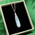 Larimar Gemstone Long Drop Pendant | Adorable Larimar Jewely Pendant With Silver Hook