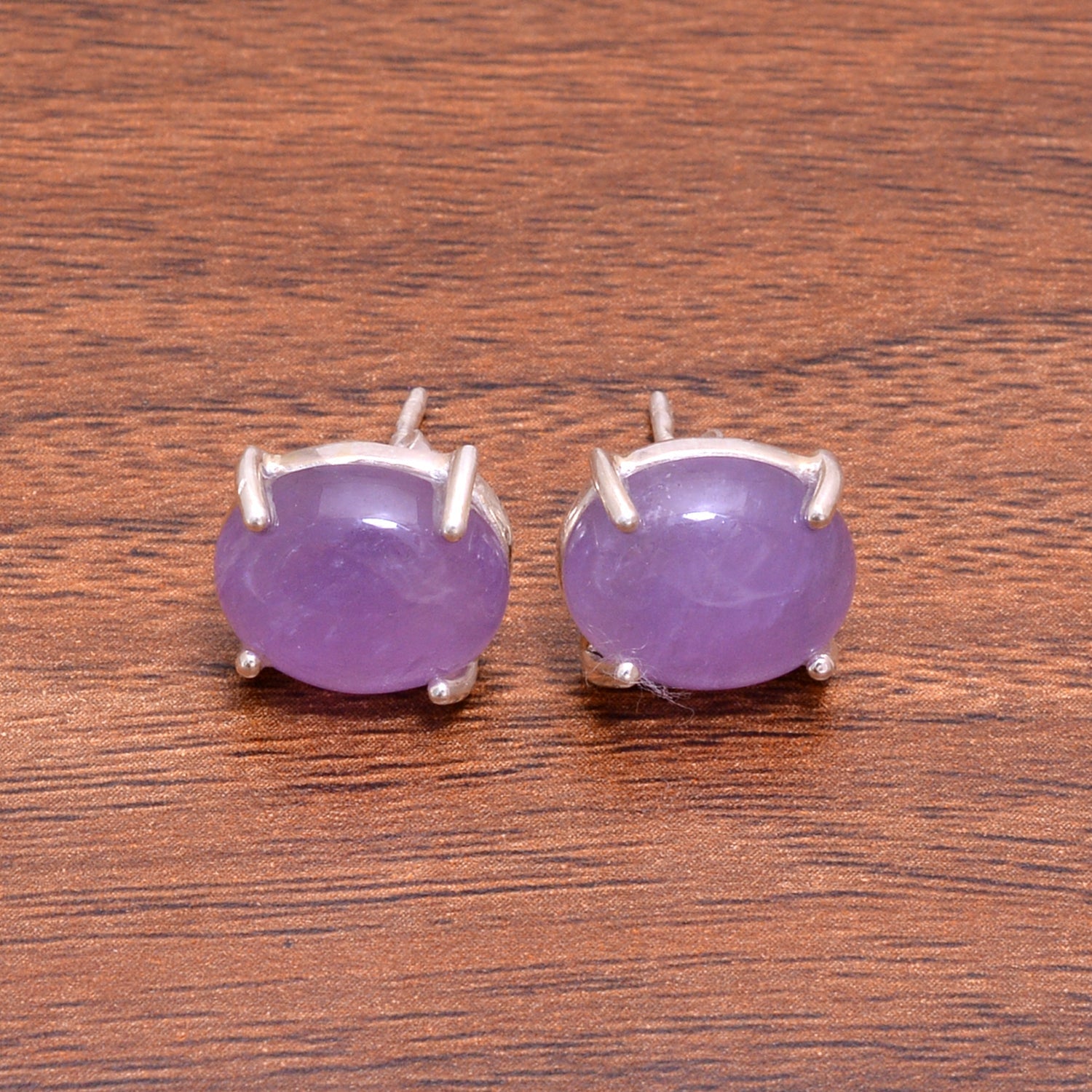 Lavender Amethyst Silver Stud Earring GemsRush