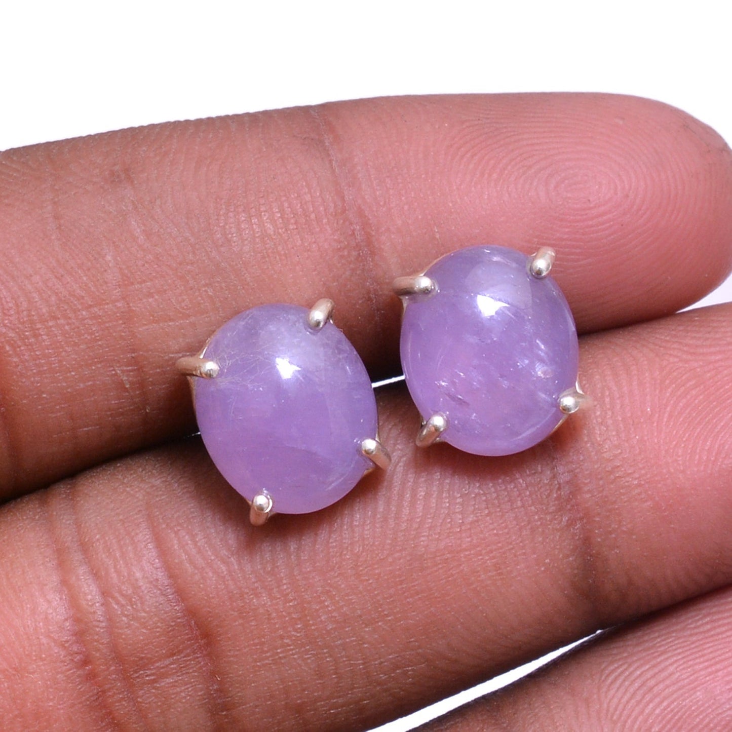 Lavender Amethyst Silver Stud Earring GemsRush