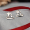 Libra Zodiac Silver Stud Earring