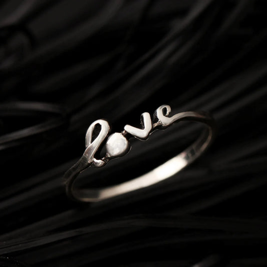 Love Engraved Silver Ring Impressive Gift Her GemsRush