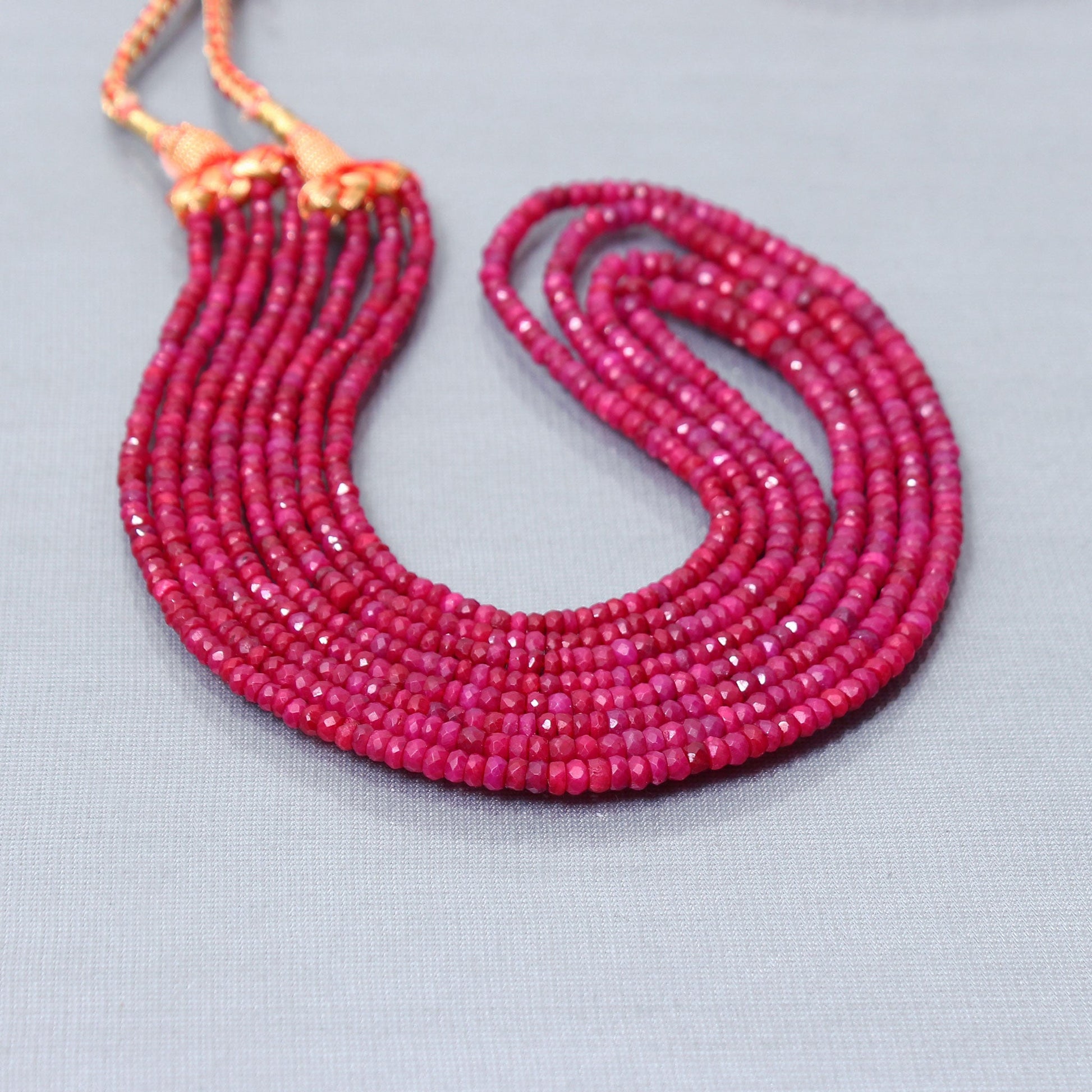 Luxurious Natural Ruby Sarafa 4 Layered Necklace Every Women Choice GemsRush