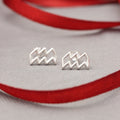 Minimalist Aquarius Stud Silver Earring