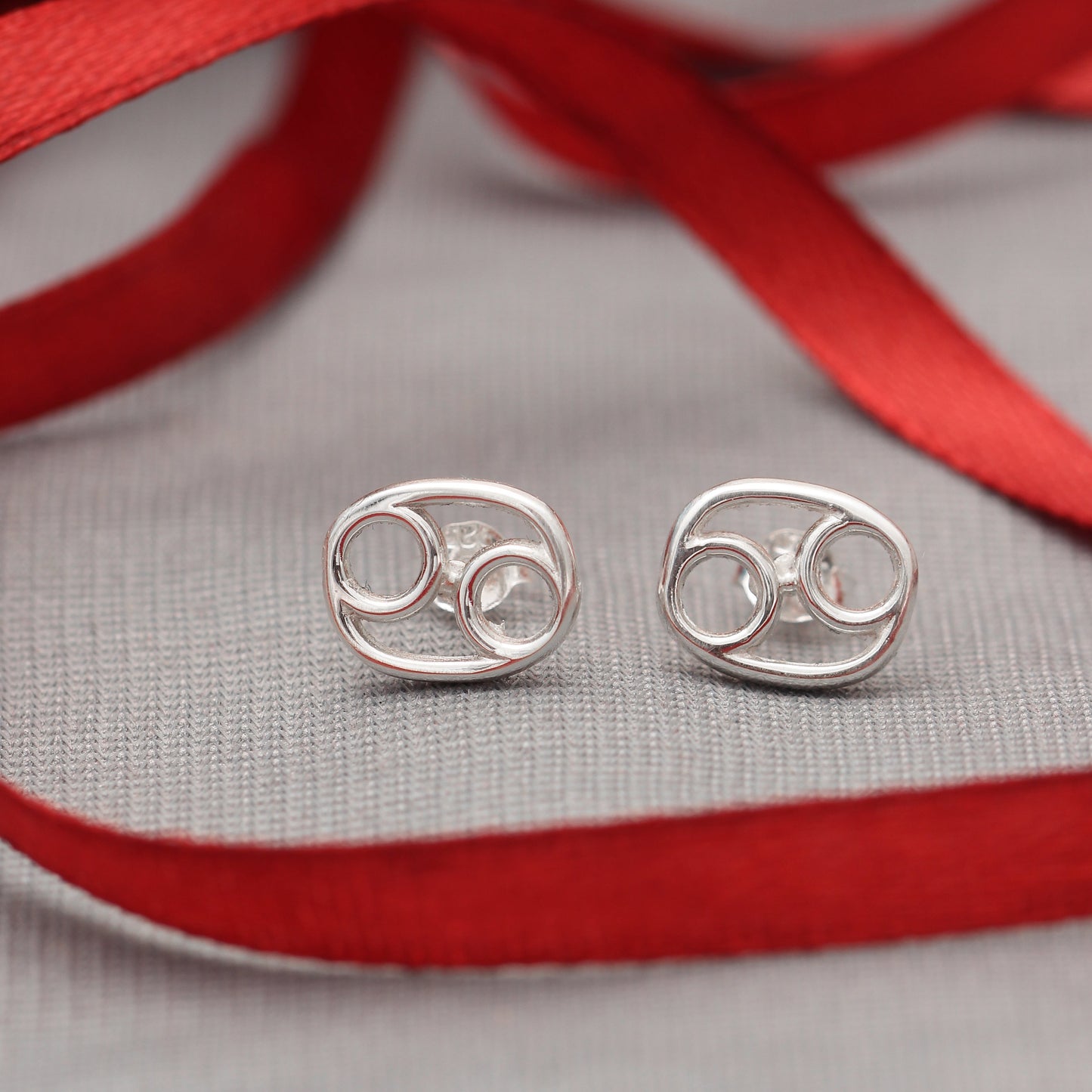 Minimalist Cancer Stud Earring, Zodiac Earring GemsRush