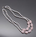 Multi Beaded 2 Layer Silver Necklace