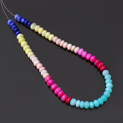 Multi Candy Opal Rondelle Beads Strand 8-9 mm, DIY Jewelry Making Strand 16 Inches GemsRush