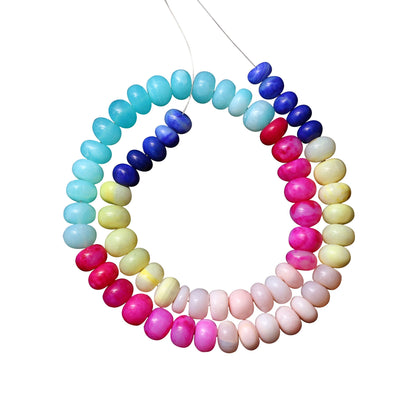 Multi Candy Opal Rondelle Beads Strand 8-9 mm, DIY Jewelry Making Strand 16 Inches GemsRush