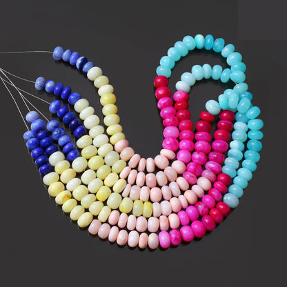 Multi Candy Opal Rondelle Beads Strand 8-9 mm, DIY Jewelry Making Strand 16 Inches GemsRush