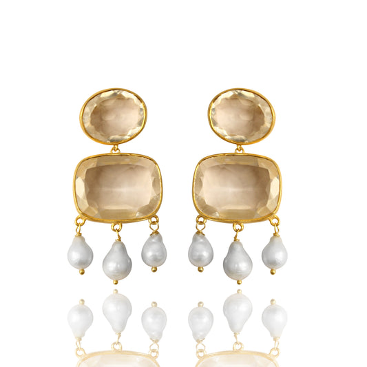 Multi Quartz Gemstone Silver Earring ( Choose Fev. Gemstone ) GemsRush