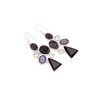 Multi Stone Statement Silver Earring GemsRush