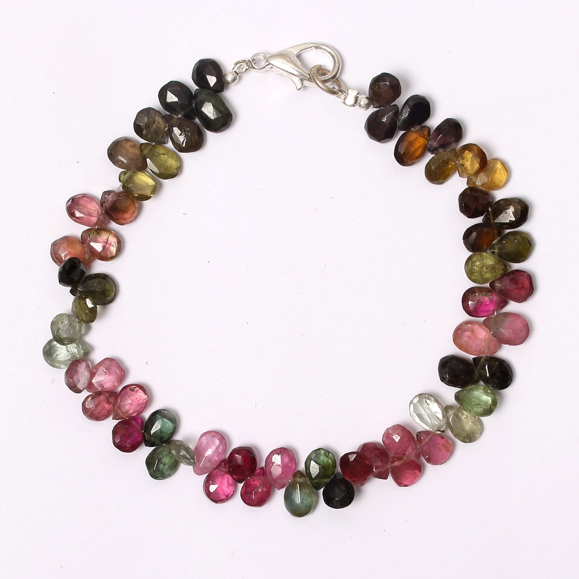 Multi Tourmaline Beaded Bracelet ,Multi Tourmaline Beaded Bracelet , Watermelon Tourmaline  Pear Bracelet . GemsRush